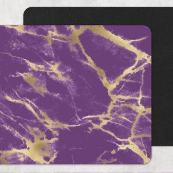 PURPLE & Gold Marble Mouse Pad - Picture 1 of 1